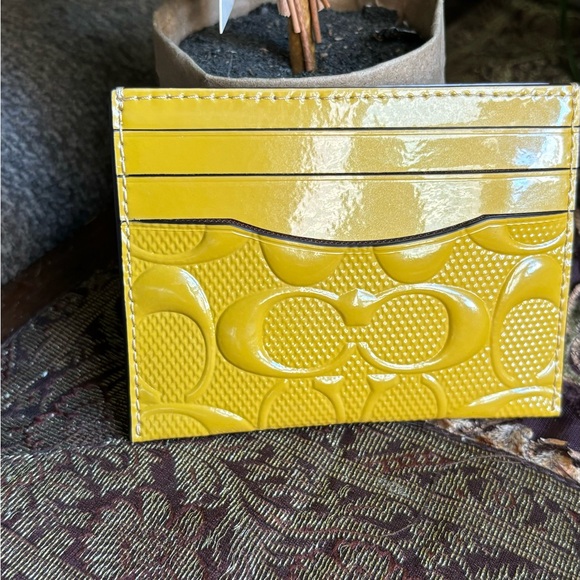 Authentic COACH signature patent leather Slim Id Card Case Wallet - Picture 2 of 6